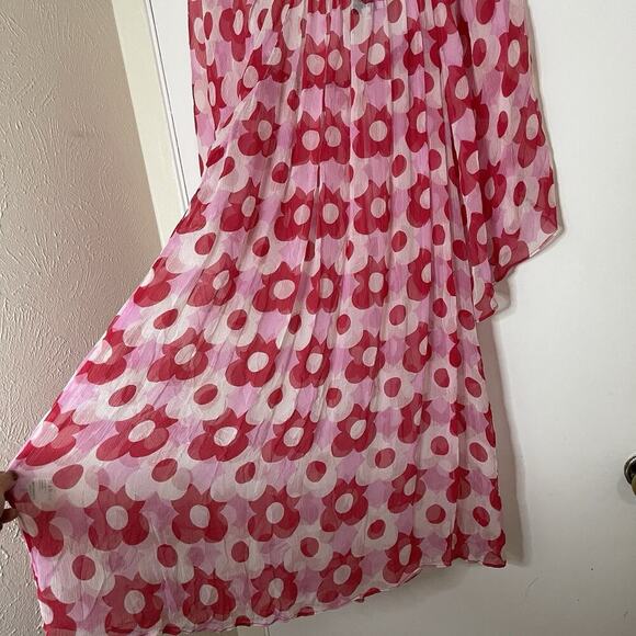 Antik Batik preppy sheer hippie floral fluid bounce dress with tassels Small - Picture 11 of 11